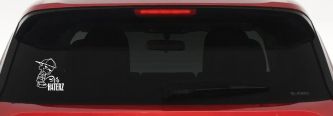 Pee on Haterz Haters Car or Truck Window Decal Sticker (White)