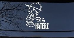 Pee on Haterz Haters Car or Truck Window Decal Sticker