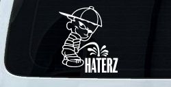 Pee on Haterz Haters Car or Truck Window Decal Sticker