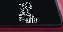 Pee on Haterz Haters Car or Truck Window Decal Sticker