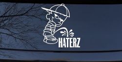 Pee on Haterz Haters Car or Truck Window Decal Sticker