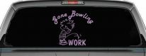 Gone Bowling Pee On Work Car or Truck Window Decal Sticker (Lilac)