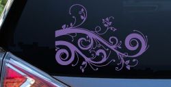 Swirl Vine Swirls Car or Truck Window Decal Sticker (Purple)