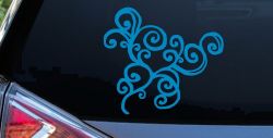 Swirl Car Truck Window Decal Sticker Vinyl Graphic Auto Decoration (Blue)