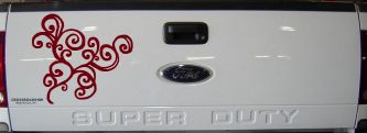 Swirl Car or Truck Window Decal Sticker (Burgundy)