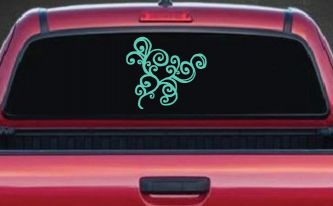 Swirl Car or Truck Window Decal Sticker (Mint)