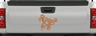 Swirl Car or Truck Window Decal Sticker (Nut Brown)