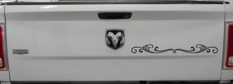 Wide Top Swirl Car or Truck Window Decal Sticker (Black)