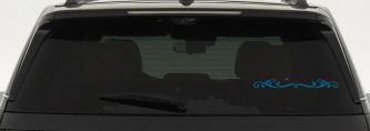 Wide Top Swirl Car or Truck Window Decal Sticker (Blue)