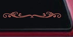 Wide Top Swirl Car or Truck Window Decal Sticker (Coral)