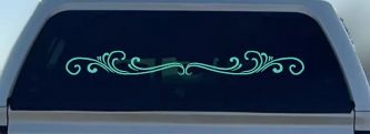 Wide Top Swirl Car or Truck Window Decal Sticker (Mint)