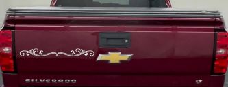 Wide Top Swirl Car or Truck Window Decal Sticker (White)