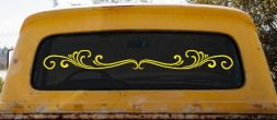 Wide Top Swirl Car or Truck Window Decal Sticker (Yellow)