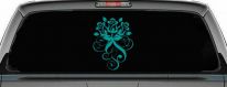 Swirl Roses Swirls Car or Truck Window Decal Sticker (Turquoise)