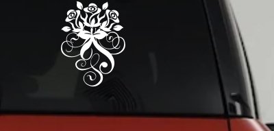 Swirl Roses Car Truck Window Decal Sticker - Vinyl Graphics