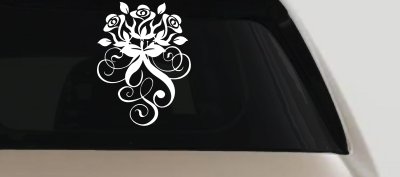 Swirl Roses Car Truck Window Decal Sticker - Vinyl Graphics