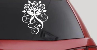 Swirl Roses Car Truck Window Decal Sticker - Vinyl Graphics