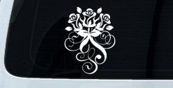 Swirl Roses Swirls Car or Truck Window Decal Sticker