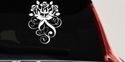 Swirl Roses Car Truck Window Decal Sticker - Vinyl Graphics