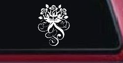 Swirl Roses Swirls Car or Truck Window Decal Sticker