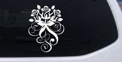 Swirl Roses Swirls Car or Truck Window Decal Sticker