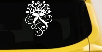 Swirl Roses Car Truck Window Decal Sticker - Vinyl Graphics