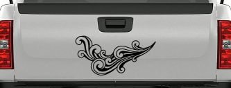 60s Style Swirl Wave Car or Truck Window Decal Sticker (Black)