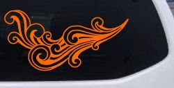 60s Style Swirl Wave Car or Truck Window Decal Sticker (Orange)