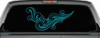 60s Style Swirl Wave Car or Truck Window Decal Sticker (Turquoise Blue)