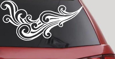 60s Style Swirl Wave Car Truck Decal Vintage Vinyl Sticker Window