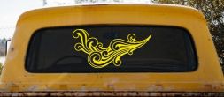 60s Style Swirl Wave Car or Truck Window Decal Sticker (Yellow)