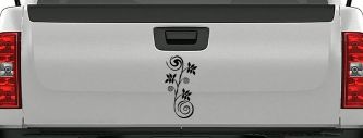 Narrow Swirl Vine Swirls Car or Truck Window Decal Sticker (Black)