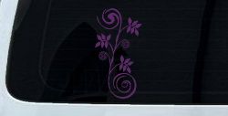 Narrow Swirl Vine Swirls Car or Truck Window Decal Sticker (Violet)