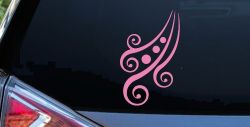 Thick Swirl With Dots Car or Truck Window Decal Sticker (Pink)