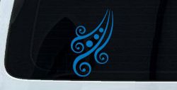 Thick Swirl With Dots Car or Truck Window Decal Sticker (Sky Blue)