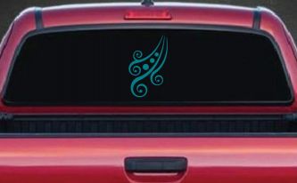Thick Swirl With Dots Car or Truck Window Decal Sticker (Turquoise Blue)