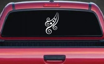 Thick Swirl With Dots Car or Truck Window Decal Sticker