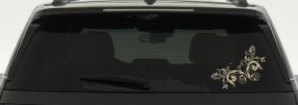 Floral Vine Corner Swirl Swirls Car or Truck Window Decal Sticker (Desert Sand)