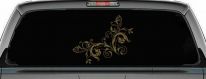 Floral Vine Corner Swirl Swirls Car or Truck Window Decal Sticker (Gold)