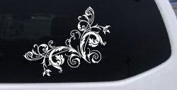 Floral Vine Corner Swirl Swirls Car or Truck Window Decal Sticker