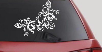 Floral Vine Corner Swirl Decal for Car Truck Window Decor Sticker