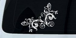 Floral Vine Corner Swirl Swirls Car or Truck Window Decal Sticker