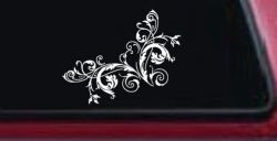 Floral Vine Corner Swirl Swirls Car or Truck Window Decal Sticker