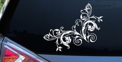 Floral Vine Corner Swirl Swirls Car or Truck Window Decal Sticker