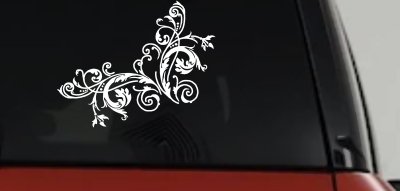 Floral Vine Corner Swirl Decal for Car Truck Window Decor Sticker