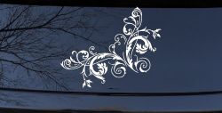 Floral Vine Corner Swirl Swirls Car or Truck Window Decal Sticker