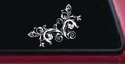 Floral Vine Corner Swirl Swirls Car or Truck Window Decal Sticker