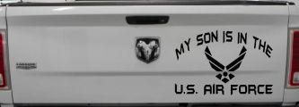 My Son Is In The U.S. Air Force Military Car or Truck Window Decal Sticker (Black)