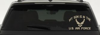 My Son Is In The U.S. Air Force Military Car or Truck Window Decal Sticker (Desert Sand)