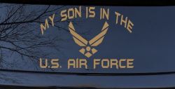 Proud Air Force Son Decal US Military Car Truck Window Sticker (Light Brown)